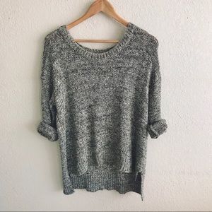 Jones New York Olive Cable Knit Crew Neck Sweater